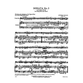 Vivaldi, Antonio - Sonata No 5 in e minor RV 40 For Bass and Piano Edited by Zimmermann Published by International Music Company