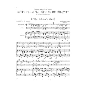 Stravinsky, Igor - Suite From L'Histoire Du Soldat For Violin, Clarinet and Piano Published by International Music Company