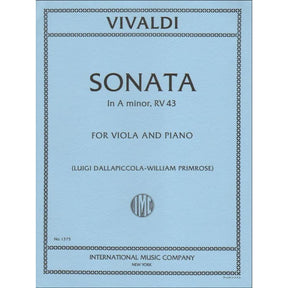 Vivaldi, Antonio - Sonata No 3 in a minor, RV 43 - for Viola - edited by William Primrose - International Music Company