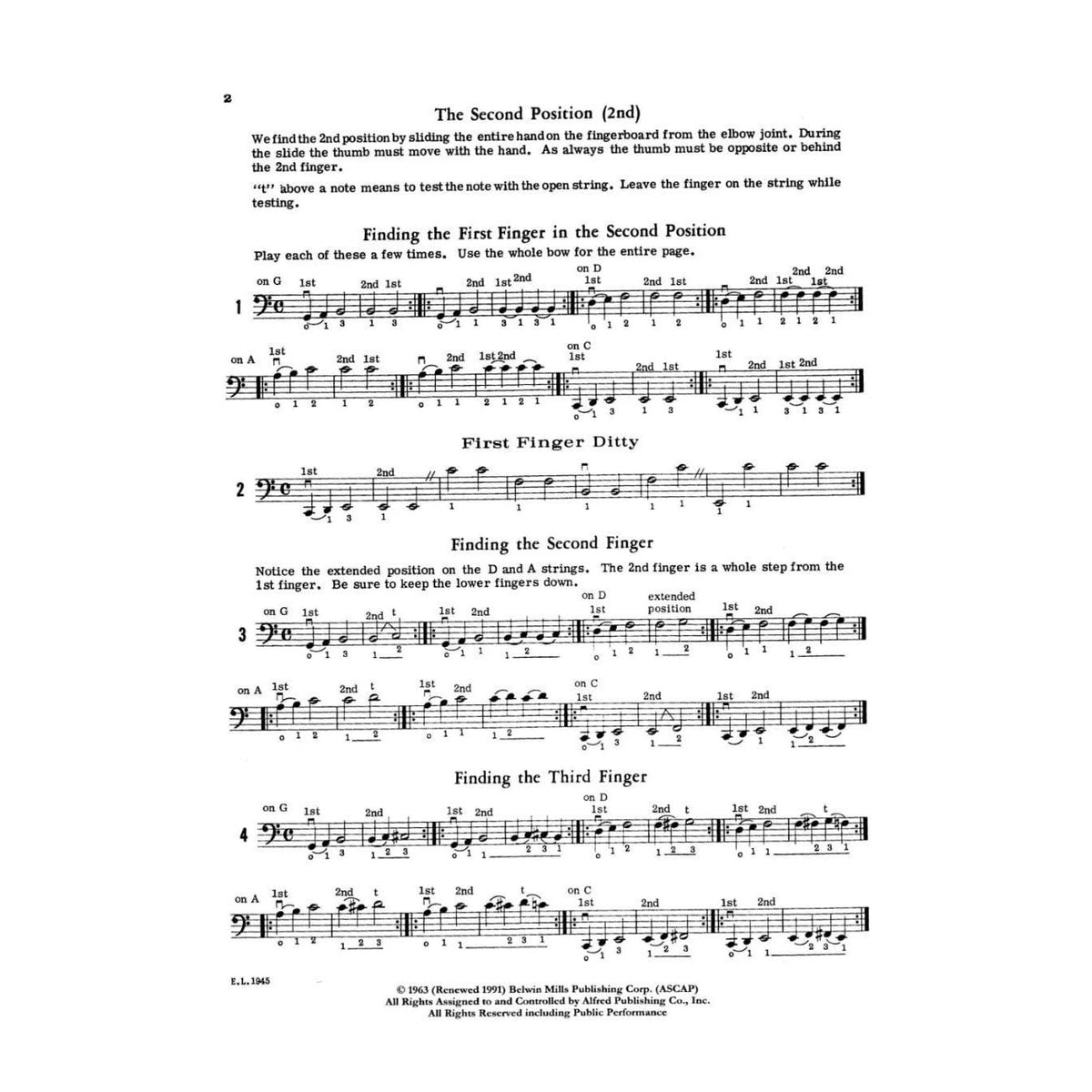 Applebaum, Samuel -2nd and 4th Position String Builder for Cello - Belwin/Mills Publication