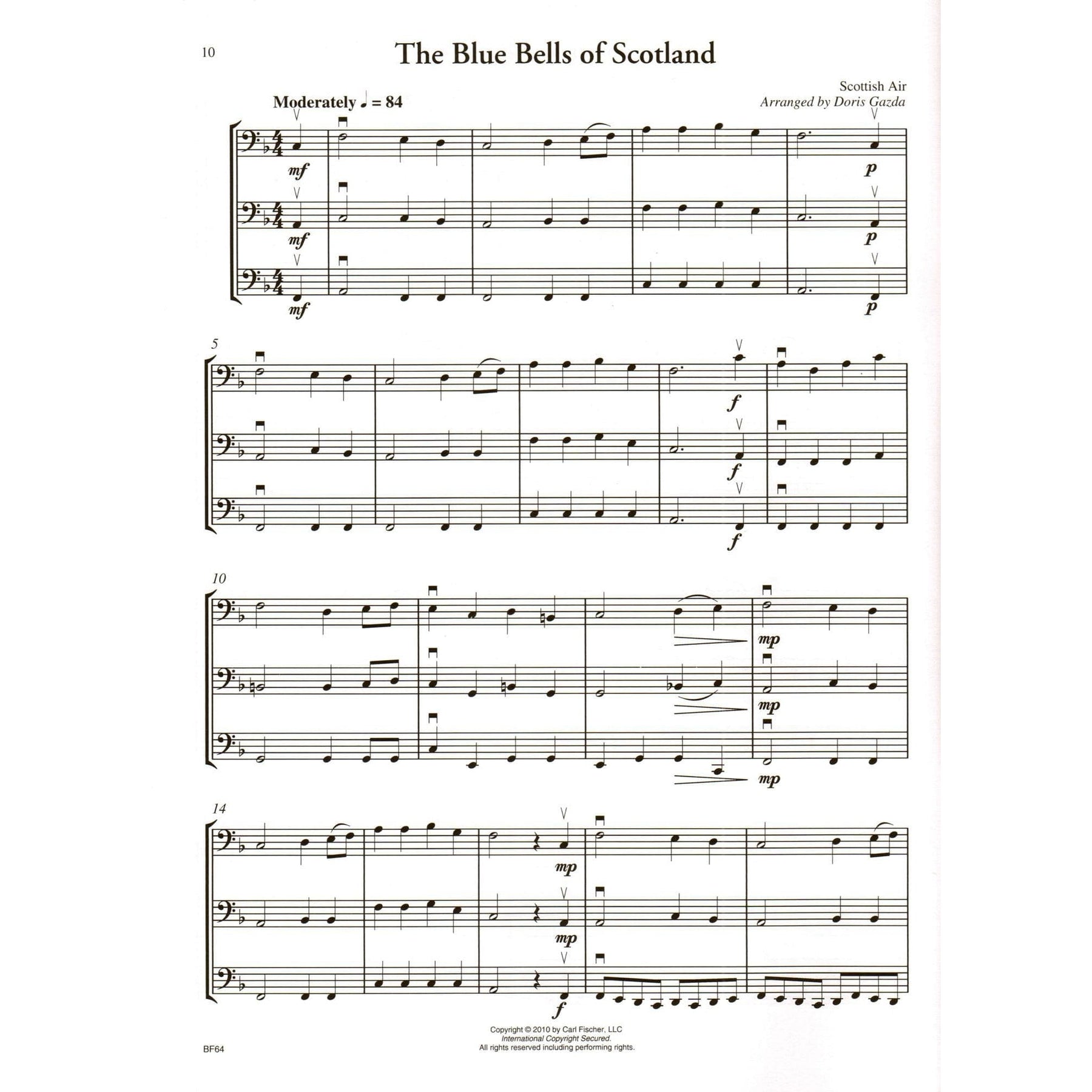 Progressive Trios for Cello - 26 Trios for Any Combination of Stringed Instruments - Arranged by Doris Gazda - Carl Fischer Publication