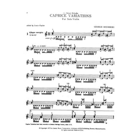 Rochberg, George - Caprice Variations For Violin Edited by Lewis Kaplan Published by Galaxy Music Corporation