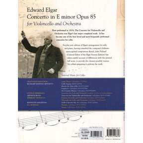 Elgar, Edward - Concerto in e minor, Op 85 - Cello and Piano - Novello Edition