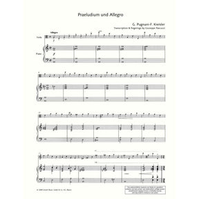 Kreisler, Fritz - Praeludium and Allegro - Viola and Piano - transcribed and edited by Giuseppe Pascucci - Schott Music Edition