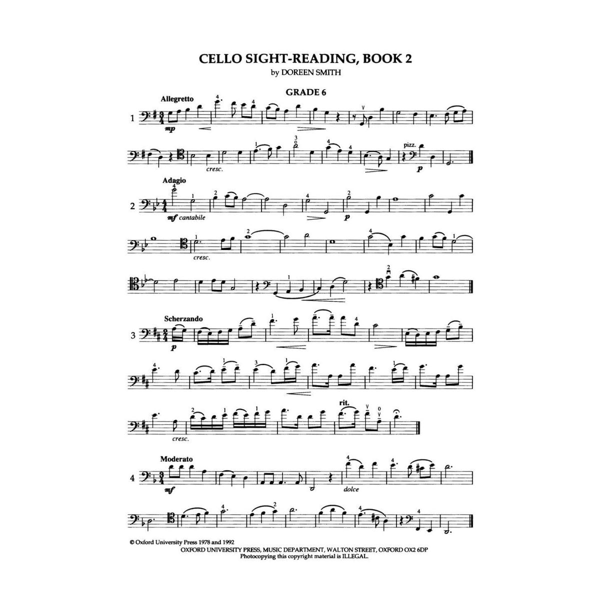 Smith - Sight Reading, Book 2, Cello Published by Oxford University Press