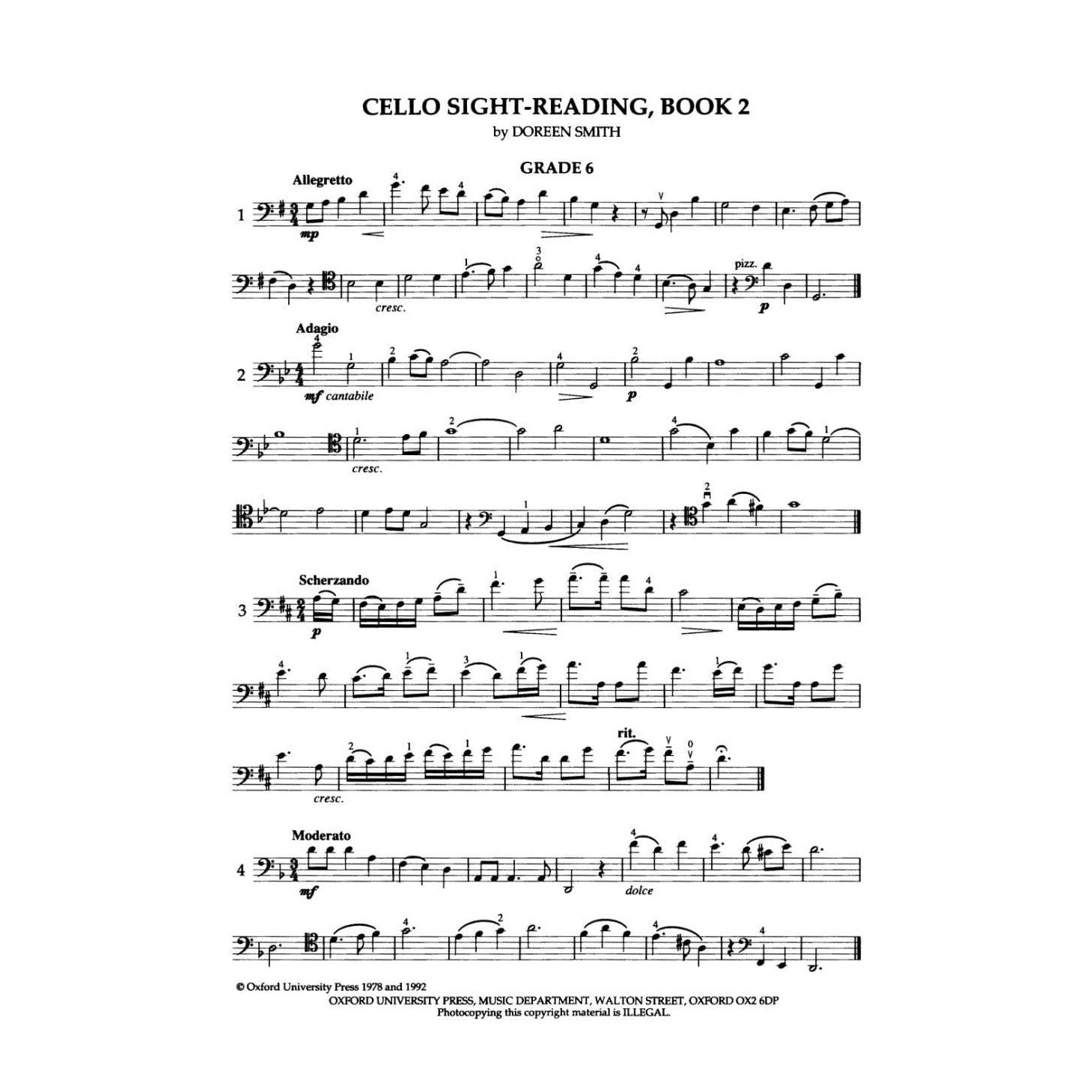 Smith - Sight Reading, Book 2, Cello Published by Oxford University Press