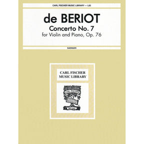Beriot, Charles De - Concerto No 7 in G Major Op 76 for Violin and Piano - Arranged by Saenger - Fischer Edition