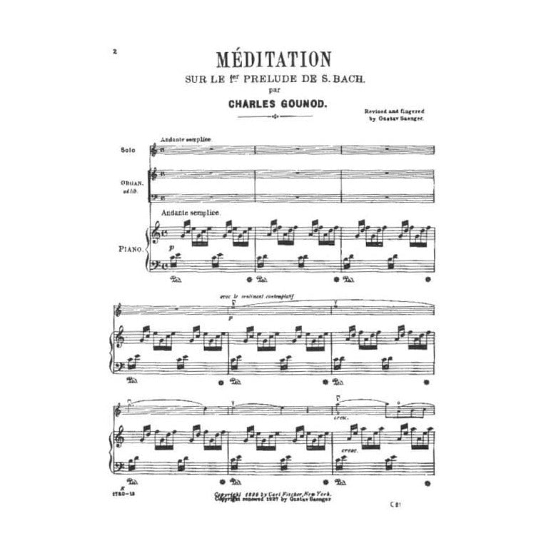 Charles Gounod - Meditation on the First Prelude of JS Bach (Ave Maria) - Violin and Piano - Saenger