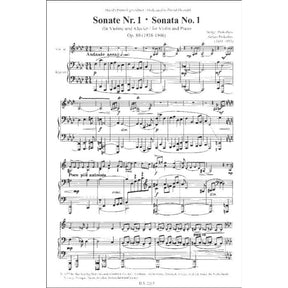 Prokofiev, Serge - Sonata In F minor Op 80 - Violin and Piano - edited by David Oistrakh - published by Sikorski