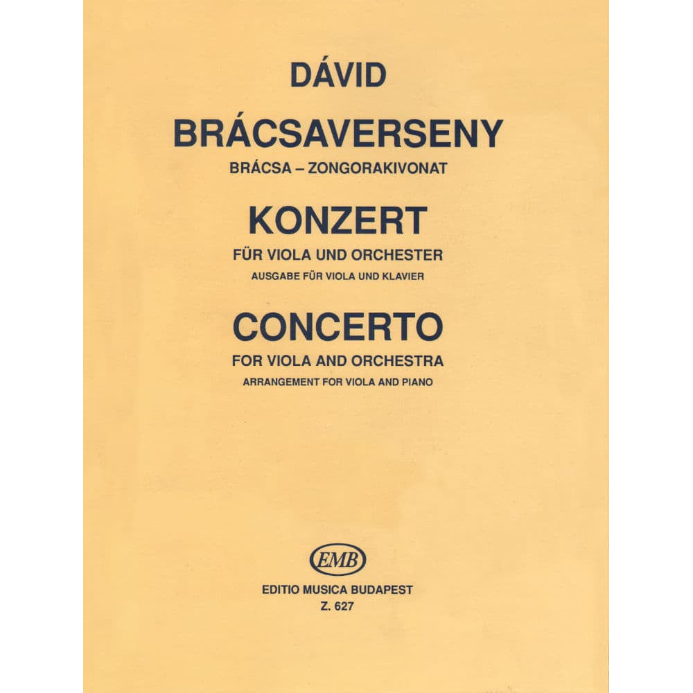 David, Gyula - Concerto for Viola and Piano - Budapest Music Edition