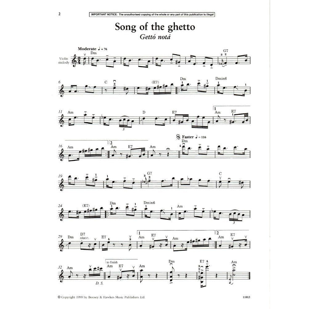 Jones, Edward Huws - The Gypsy Fiddler - Violin part ONLY - Boosey & Hawkes Edition