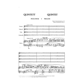 Shostakovich, Dmitri - Piano Quintet in g minor Op 57 Published by Sikorski