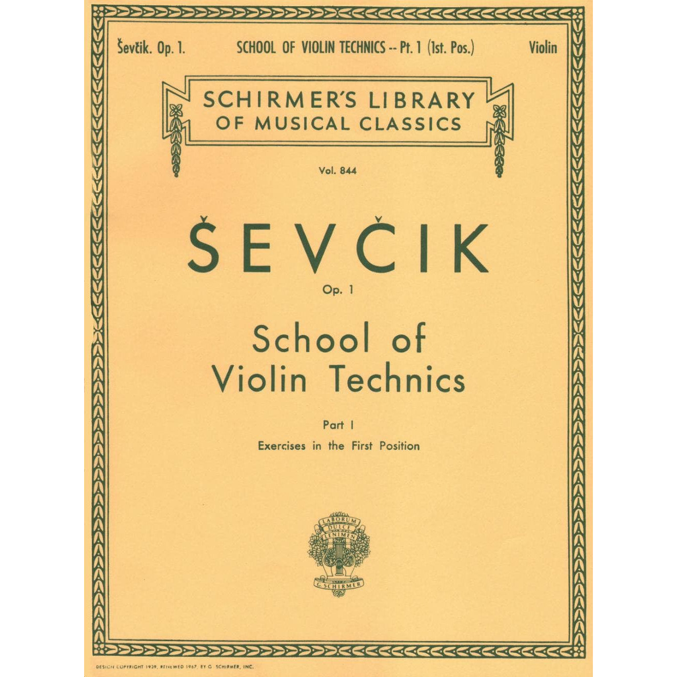 Sevcik, Otakar - School of Violin Technique, Op 1, Part 1 - for Violin - G Schirmer