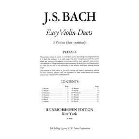 Bach, JS - Easy Violin Duets for Two Violins - Heinrichshofen's Verlag Edition