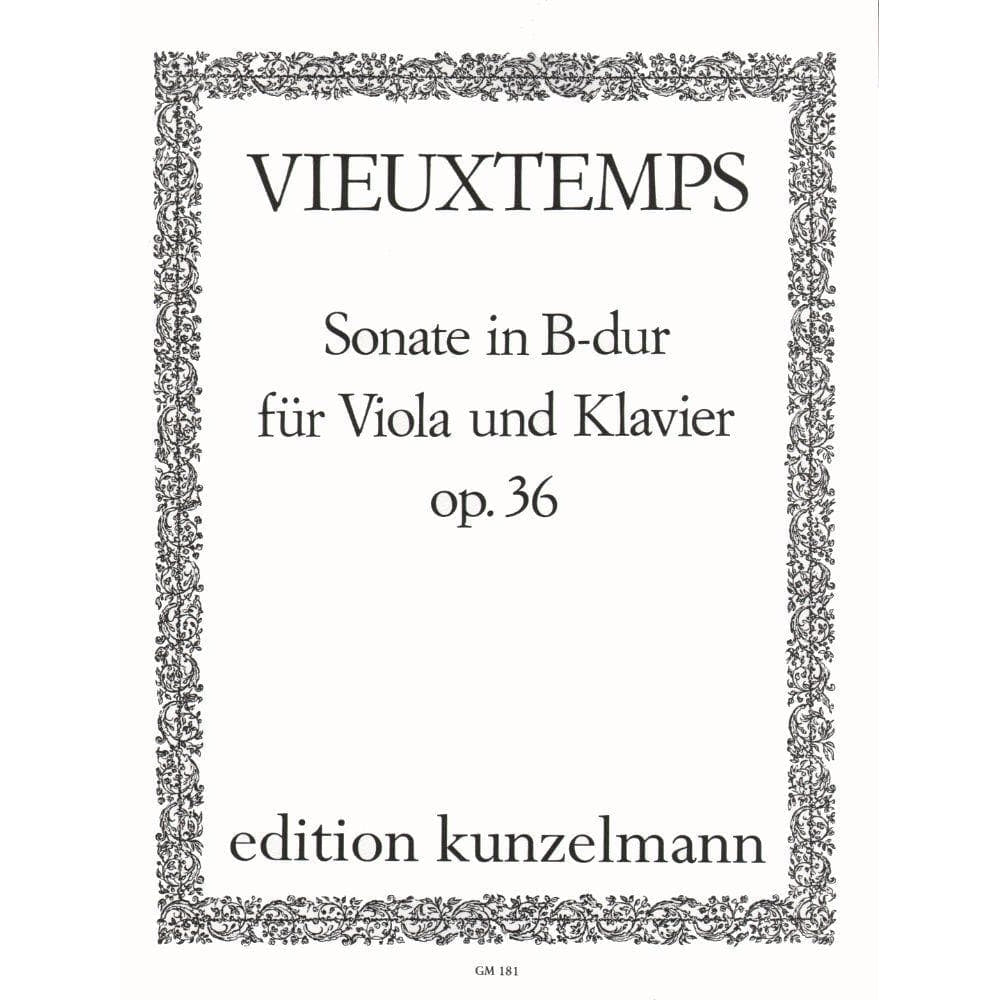 Vieuxtemps - Sonata In B-Flat Major, Op 36 For Viola and Piano Published by Edition Kunzelmann