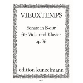Vieuxtemps - Sonata In B-Flat Major, Op 36 For Viola and Piano Published by Edition Kunzelmann