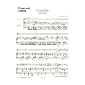 Rieding, Oscar - Concertino In  G Major Op 24 For Violin and Piano Published by Bosworth & Co