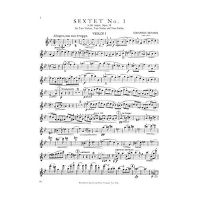 Brahms, Johannes - Sextet No 1 in B-Flat Major, Op 18 - Two Violins, Two Violas and Two Cellos - Set of Parts - International Music Company