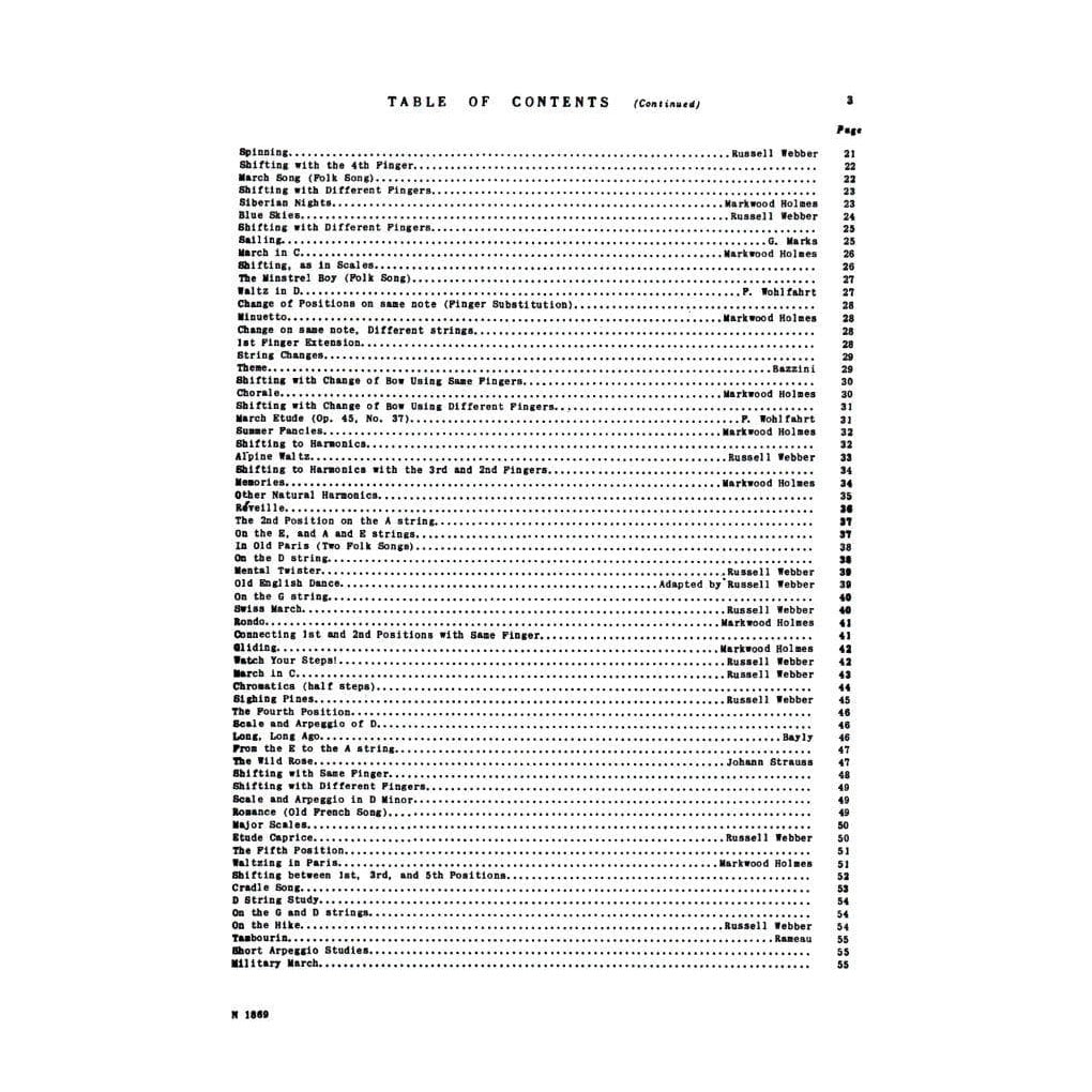 Holmes/Webber - Above the First Position - Violin solo - Carl Fischer Edition
