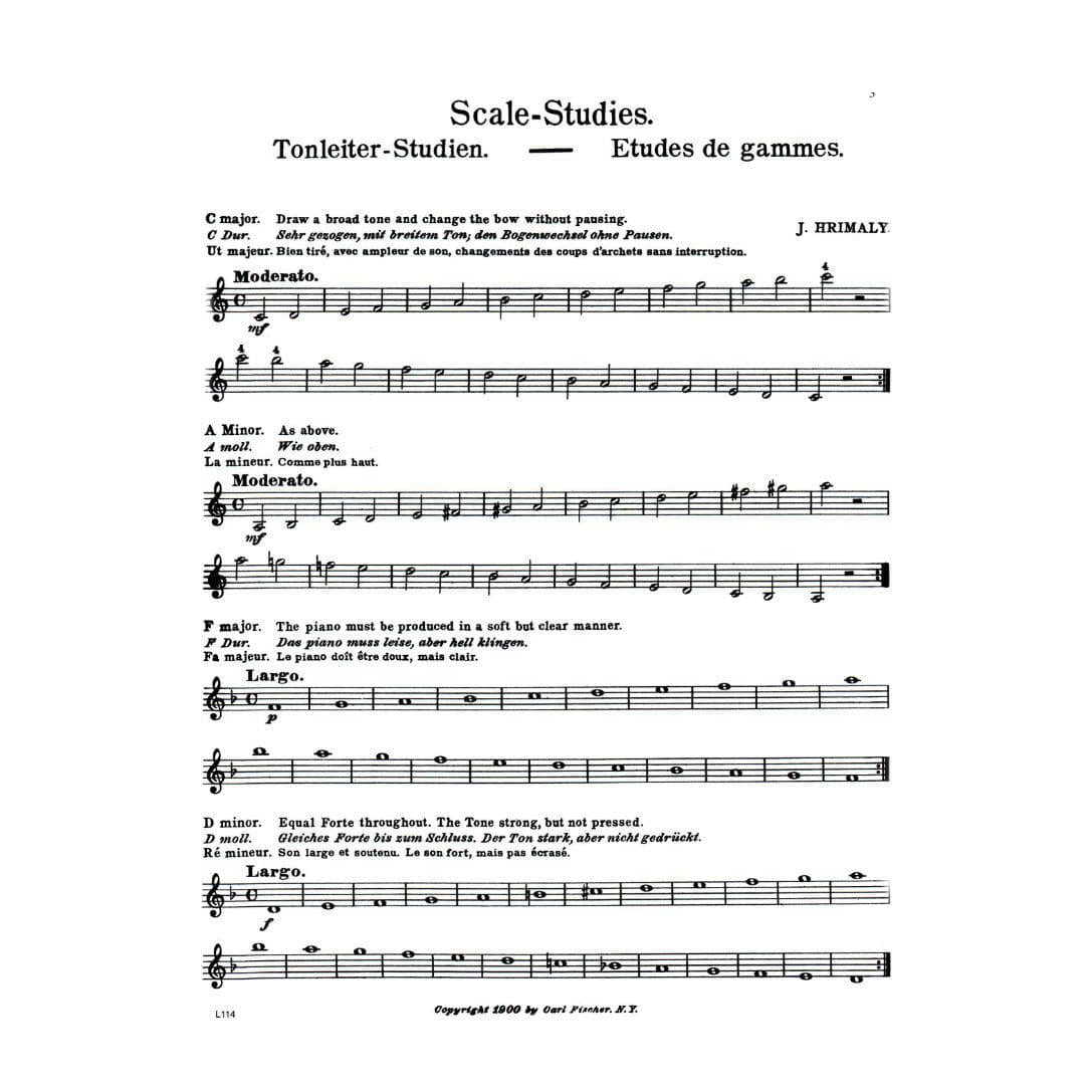 Hřímalý, Jan - Scale Studies - Violin solo - Carl Fischer Edition