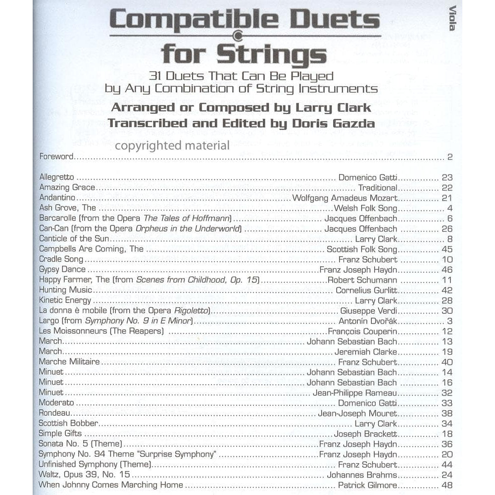 Gazda / Clark - Compatible Duets for Strings - Viola - Carl Fischer