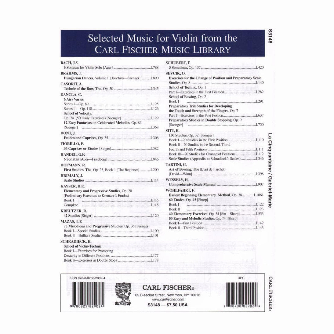 Gabriel-Marie, Jean - La Cinquantaine (Air in the Olden Style) - Violin and Piano - Carl Fischer Edition