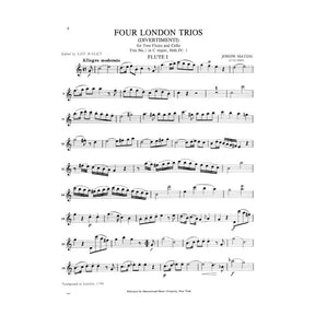 Haydn, Franz Joseph - Four London Trios (Divertimenti), Hob IV:1-4 - Two Flutes and Cello - edited by Leo Balet - International Edition