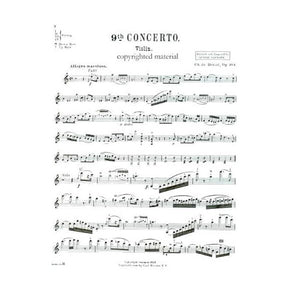 Beriot, Charles De - Concerto No 9 in a minor Op 104 for Violin and Piano - Arranged by Saenger - Fischer Edition