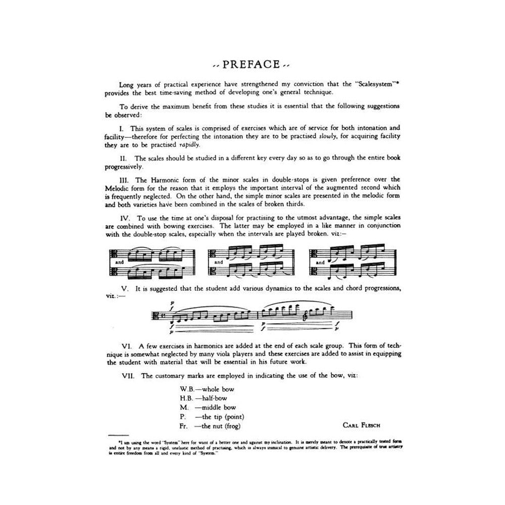 Flesch, Carl - Scale System - Viola - arranged by Charlotte Karman - Carl Fischer Edition