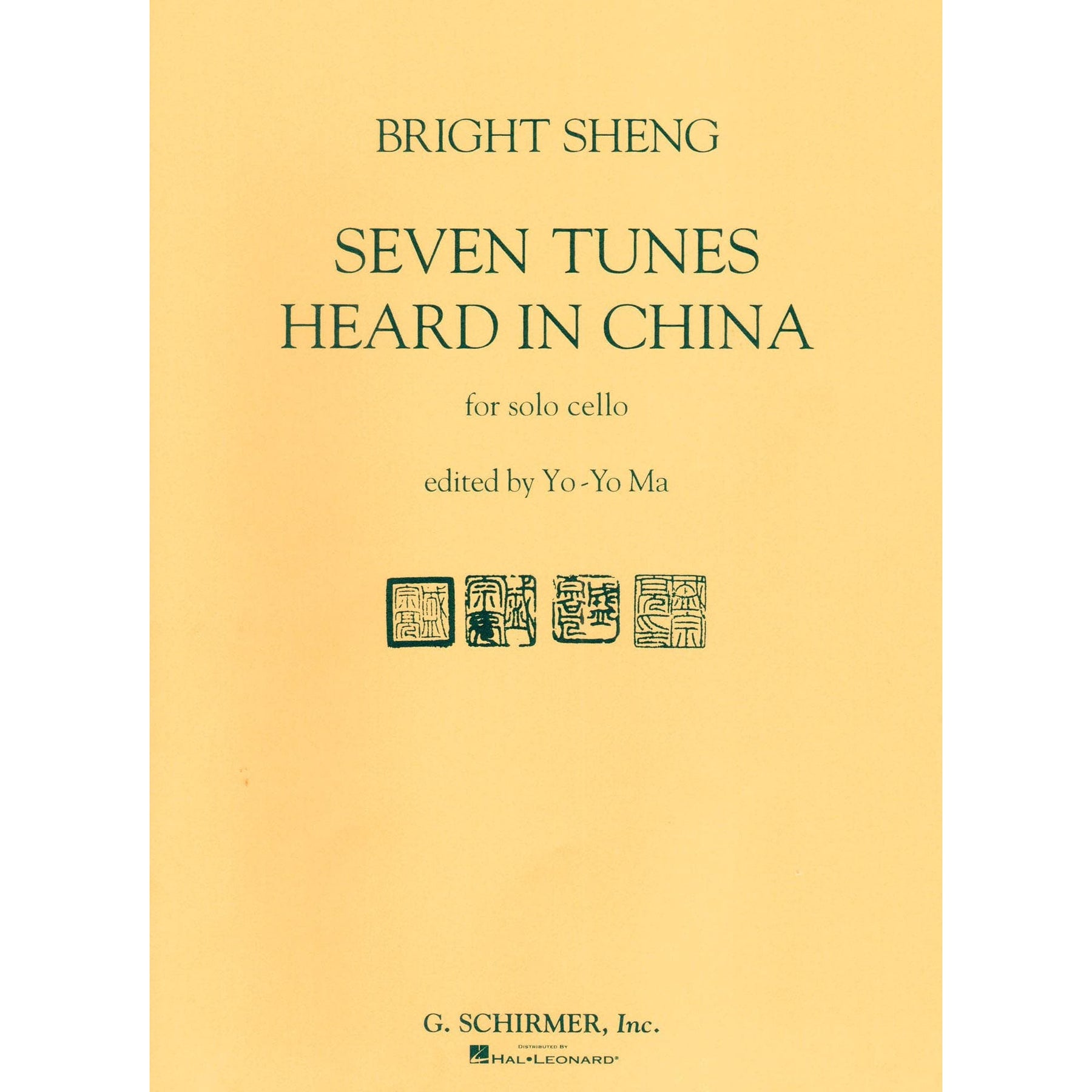Sheng - Seven Tunes Heard in China for Cello Published by G Schirmer