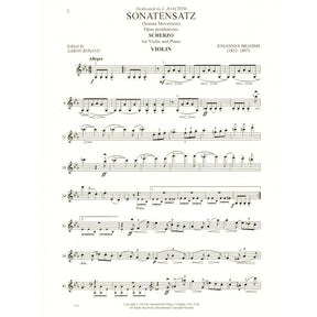 Brahms, Johannes - Sonatensatz: Scherzo in c minor for Violin and Piano - International Edition