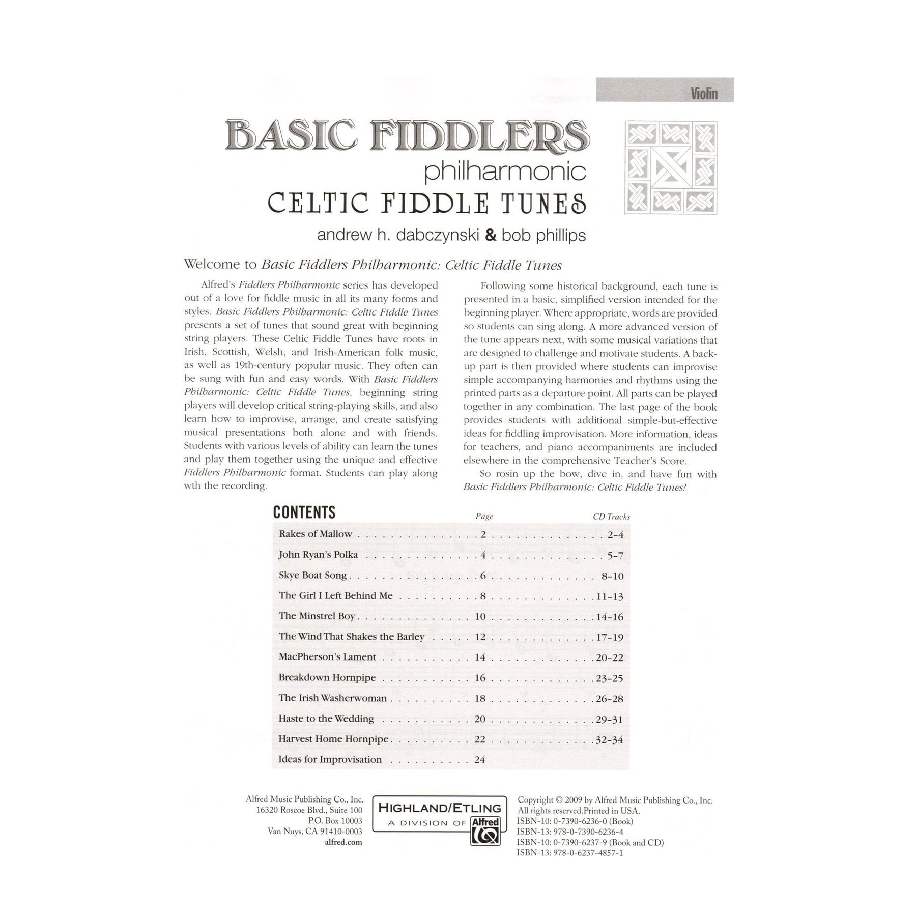 Basic Fiddlers Philharmonic - Celtic Fiddle Tunes - Violin Book - by Dabczynski & Phillips - Alfred Publishing