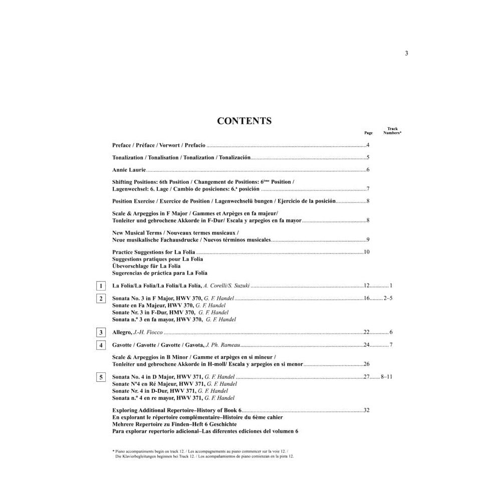 Suzuki Violin School Method Book and CD, Volume 6