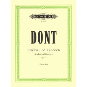 Dont, Jakob - 24 Etudes and Caprices, Op 35 - Violin solo - edited by Hans Sitt - CF Peters Edition