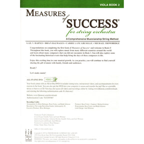 Measures of Success for String Orchestra - by Barnes, Balmages, Gruselle, Trowbridge - for Viola - Book 2 with DVD - FJH