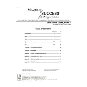 Measures of Success for String Orchestra - by Barnes, Balmages, Gruselle, Trowbridge - Curriculum Guide - Book 1 - FJH