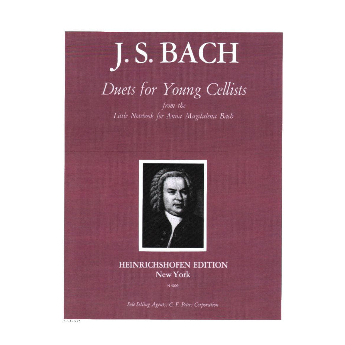 Bach, JS - Duets For Young Cellists for Two Cellos - Arranged by Wolerts - Otto Heinrich Noetzel Verlag Edition