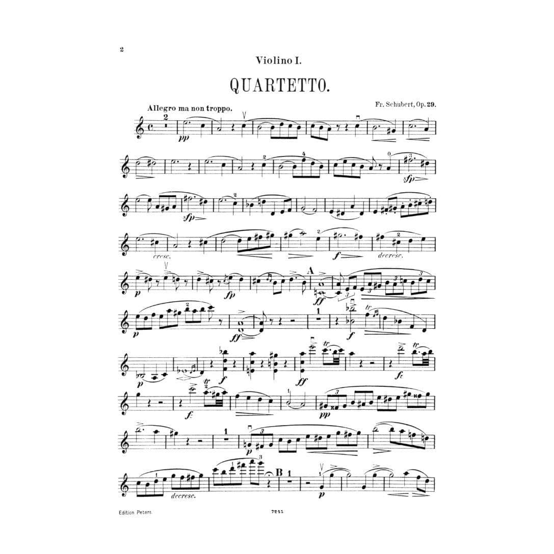 Schubert, Franz - Nine Quartets, Volume 1 Edited by Herrmann Peters Edition