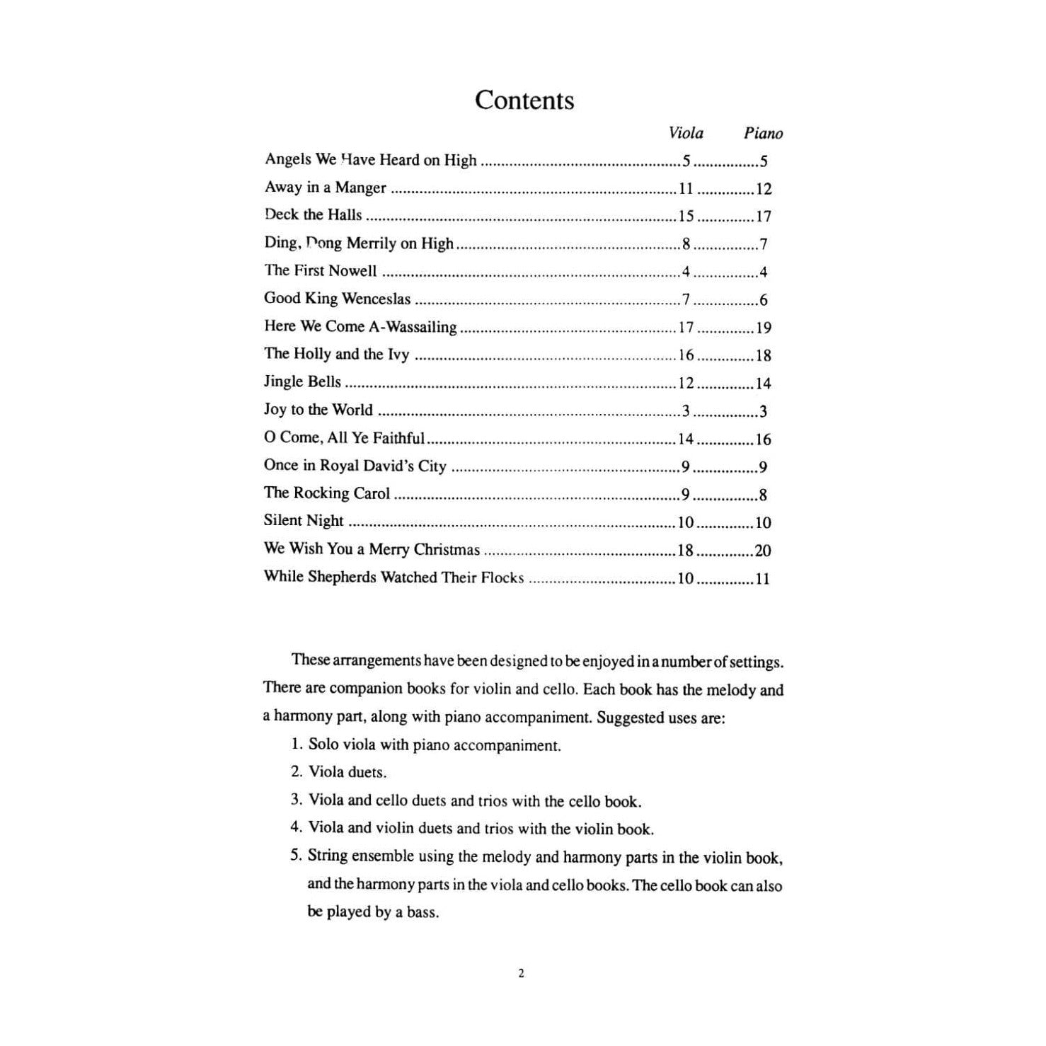 Christmas Solos for Beginning Viola, Level 1 - Viola Parts with Piano Accompaniment for Flexible Ensembles - by Craig Duncan - Mel Bay Publications
