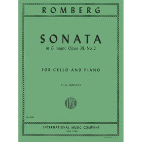 Romberg, Berngard - Cello Sonata in G Major, Op 38 No 2 - for Cello and Piano - edited by F G Jansen - International Music Company
