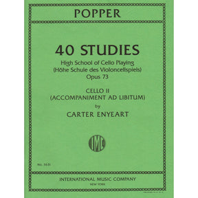 Enyeart, Carter - Cello Accompaniment - to 40 Studies from High School of Cello Playing by Popper - International
