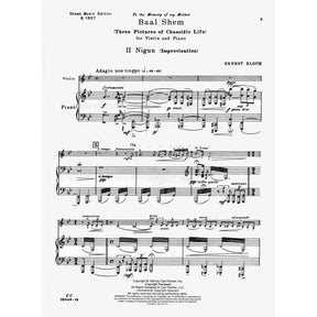 Bloch, Ernest - Nigun (Improvisation) No2 from "Baal Shem" (Three Pictures of Chassidic Life) for Violin and Piano - Fischer Edition