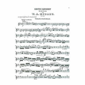 Mozart, WA - Concerto No 1 in B-flat Major, K 207 - Violin and Piano - Kalmus Edition