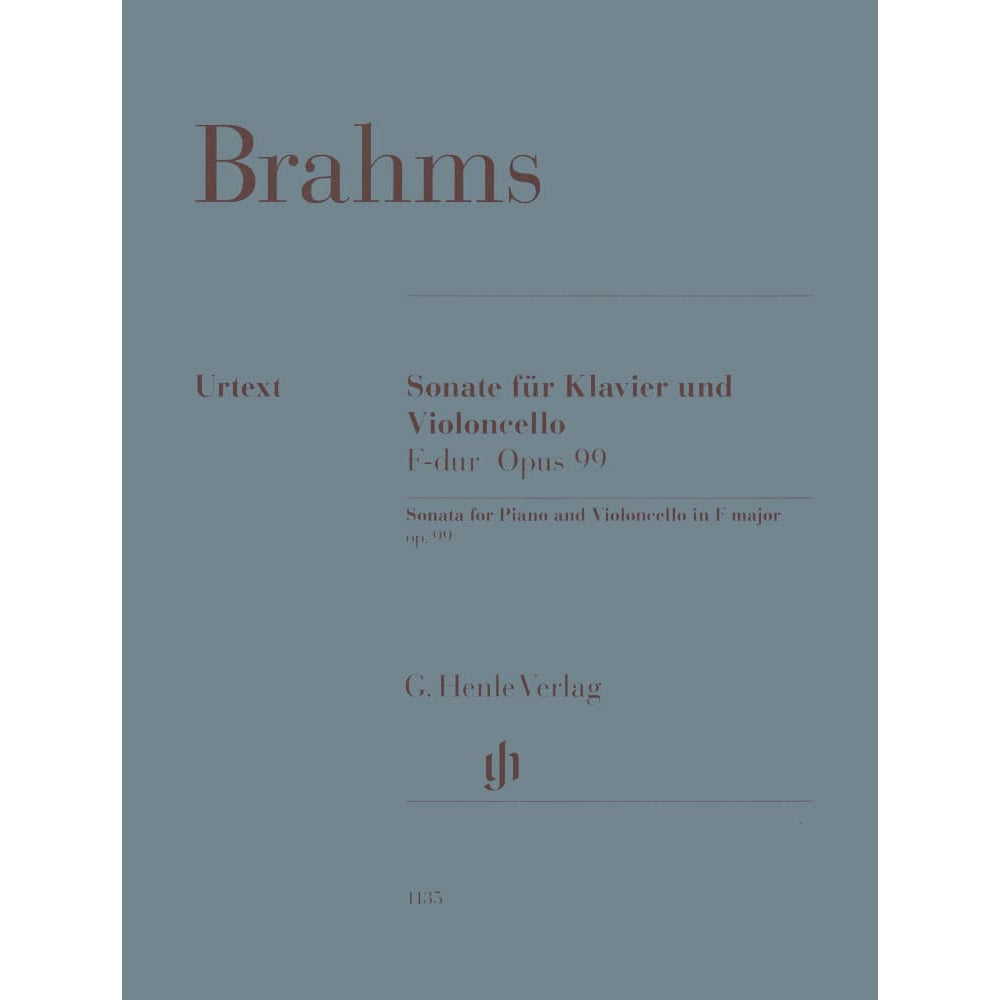 Brahms, Johannes - Cello Sonata No 2 in F Major, Op 99 - Cello and Piano - edited by Egon Voss and Johannes Behr - Henle