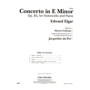 Elgar, Edward - Concerto in E Minor, Opus 85 - for Cello and Piano - Edition based on a Jacqueline du Pré performance - Carl Fischer