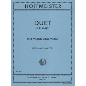 Hoffmeister, Franz Anton - Duet in G Major - Violin and Viola - edited by William Primrose - International Edition