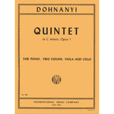 Dohnányi, Ernö - Piano Quintet No 1 in c minor, Op 1 - Two Violins, Viola, Cello, and Piano - edited by Isidor Philipp - International Edition