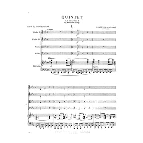 Dohnányi, Ernö - Piano Quintet No 1 in c minor, Op 1 - Two Violins, Viola, Cello, and Piano - edited by Isidor Philipp - International Edition