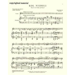 Bruch, Max - Kol Nidre, Op 47 - for Violin and Piano - edited by Josef Gingold - International Music Co
