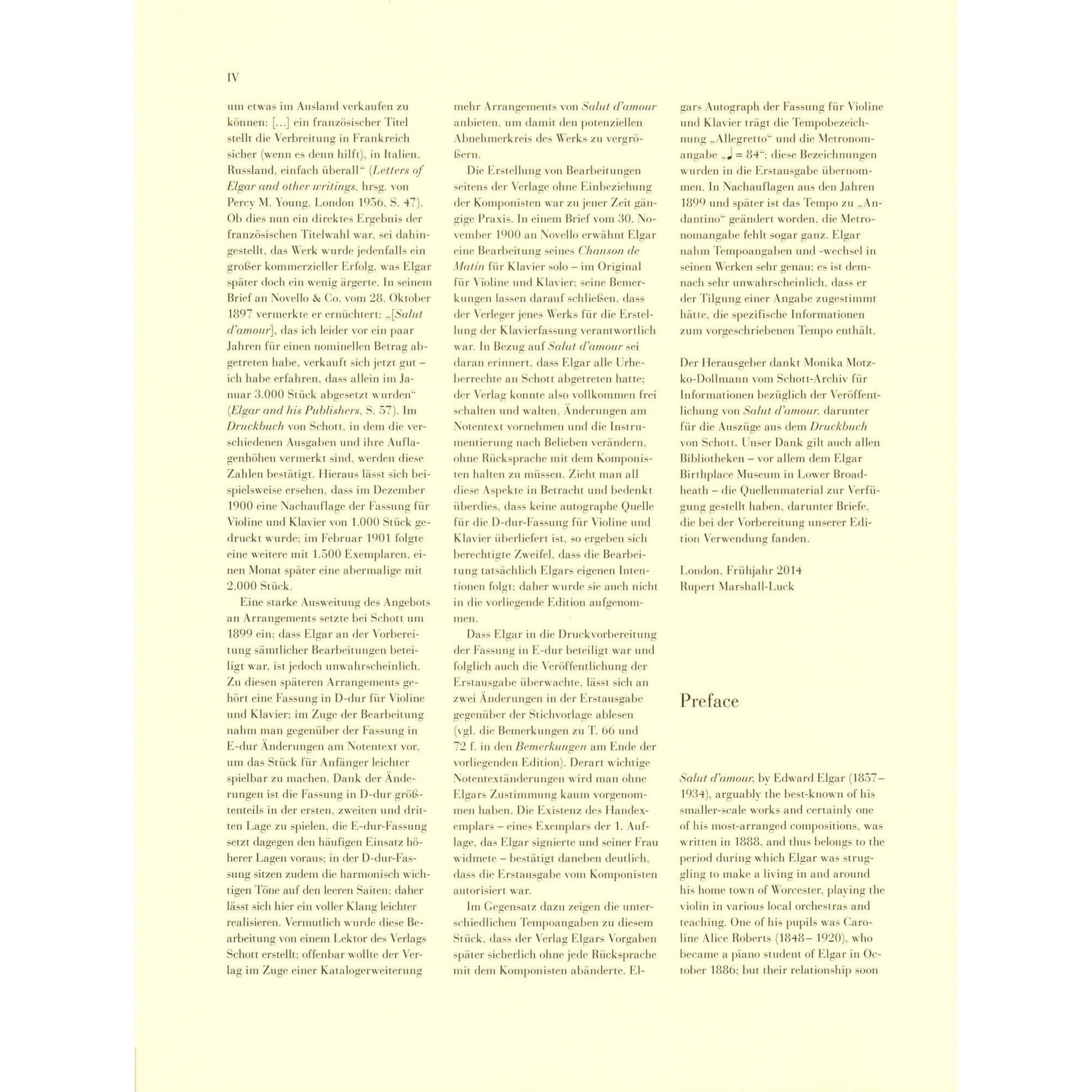Elgar, Edward - Salut d'amour, Opus 12 - for Violin and Piano - edited by Rupert Marshall-Luck - G Henle URTEXT